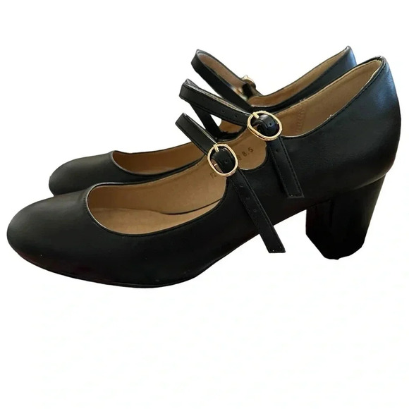 IDIFU Women's Dress Shoes for Women Pumps Mary Jane Heels Low Block Roun… - Picture 3 of 8